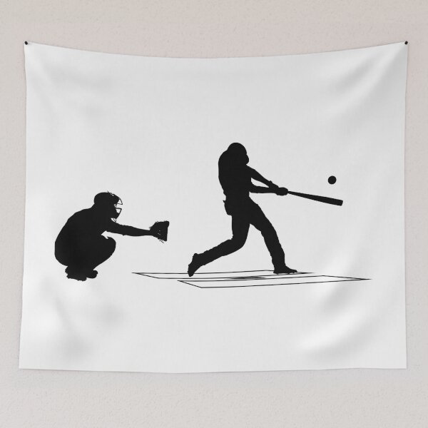Item preview, Baseball game catcher, batter in ready position to playing (Schlagmann und Schiedsrichter). Baseball player Home Plate catcher, batter at work on baseball field (auf dem Baseballfeld) designed and sold by Marcin Adrian.