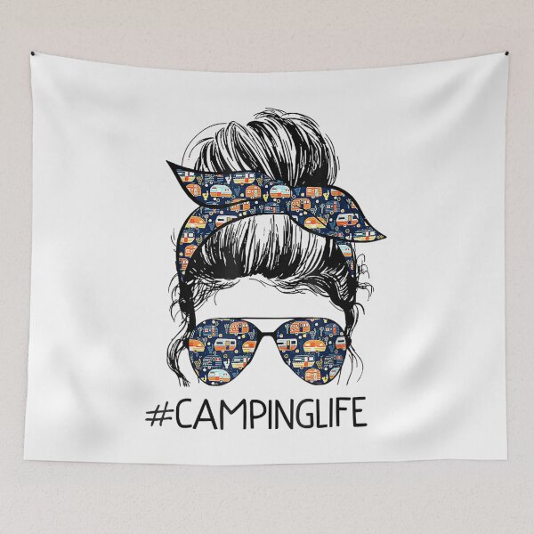 Item preview, Camping Life Messy Bun Hair Mother's Day Camping Lovers designed and sold by ToddJJJ.
