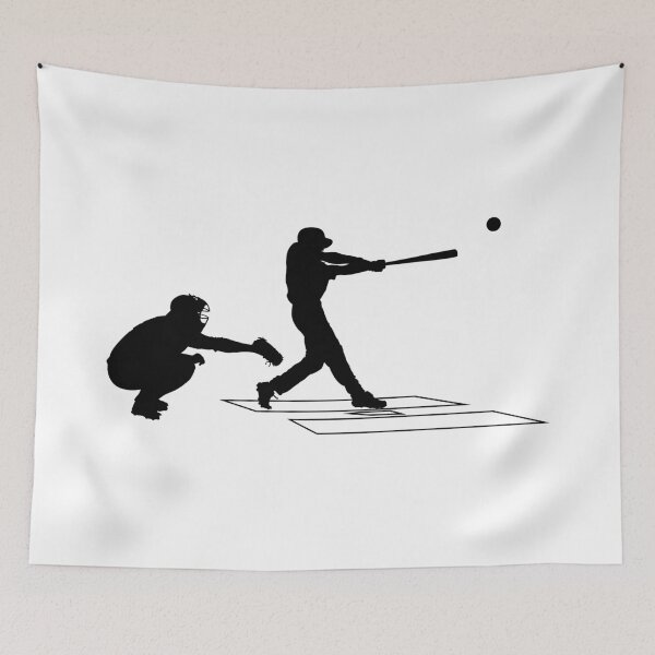 Item preview, Baseball game catcher, batter in ready position to playing (Schlagmann und Schiedsrichter). Baseball player Home Plate catcher, batter at work on baseball field (auf dem Baseballfeld) designed and sold by Marcin Adrian.