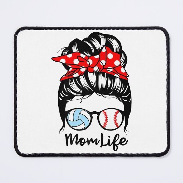 Item preview, Mom Life Messy Bun Hair Funny Baseball Volleyball Mom Premium designed and sold by ToddJJJ.