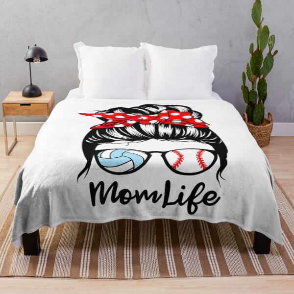Item preview, Mom Life Messy Bun Hair Funny Baseball Volleyball Mom Premium designed and sold by ToddJJJ.