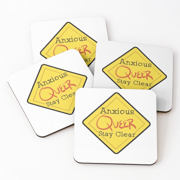 Item preview, Anxious Queer Warning Sign designed and sold by ToddneyArt.