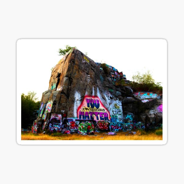"Graffiti Art at the Quincy Quarries in Quincy, Massachusetts" Sticker