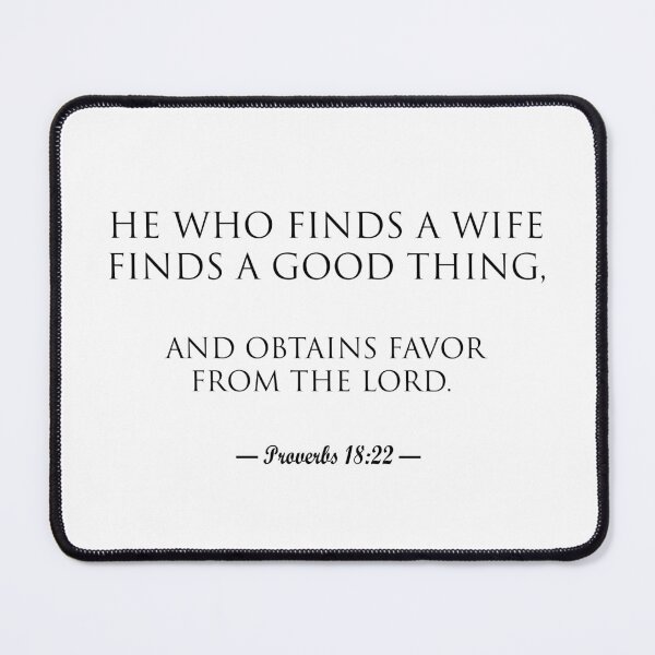 Item preview, He who finds a wife (black letters) designed and sold by matamuaart.