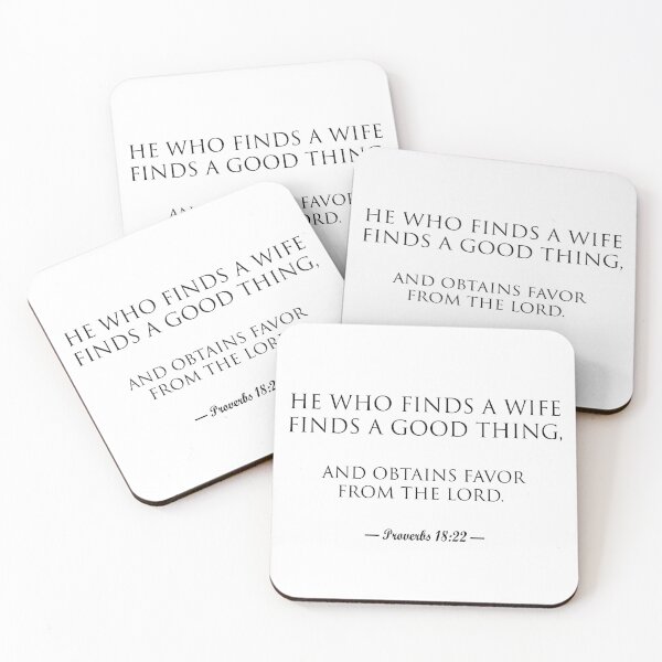 Item preview, He who finds a wife (black letters) designed and sold by matamuaart.