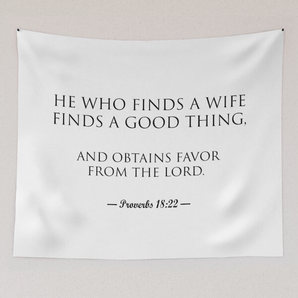Item preview, He who finds a wife (black letters) designed and sold by matamuaart.