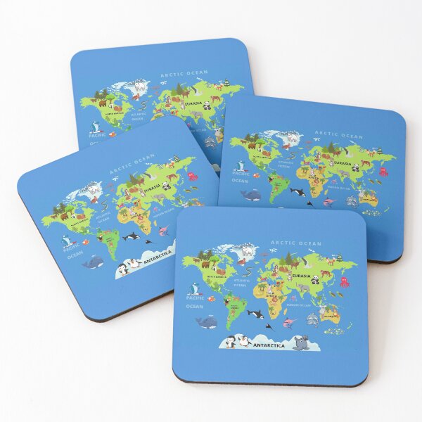 Item preview, Map of the world with animals  designed and sold by Chinxi.
