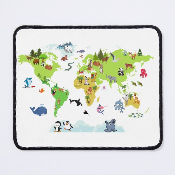 Item preview, Map of the world with animals designed and sold by Chinxi.