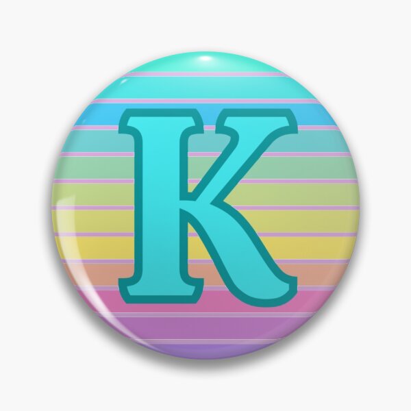 Artikelvorschau, Anfangsbuchstabe K. Monogramm K. Bunter Streifen. Name K. entworfen und verkauft von ABInspired.