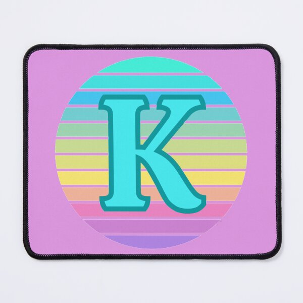 Artikelvorschau, Anfangsbuchstabe K. Monogramm K. Bunter Streifen. Name K. entworfen und verkauft von ABInspired.