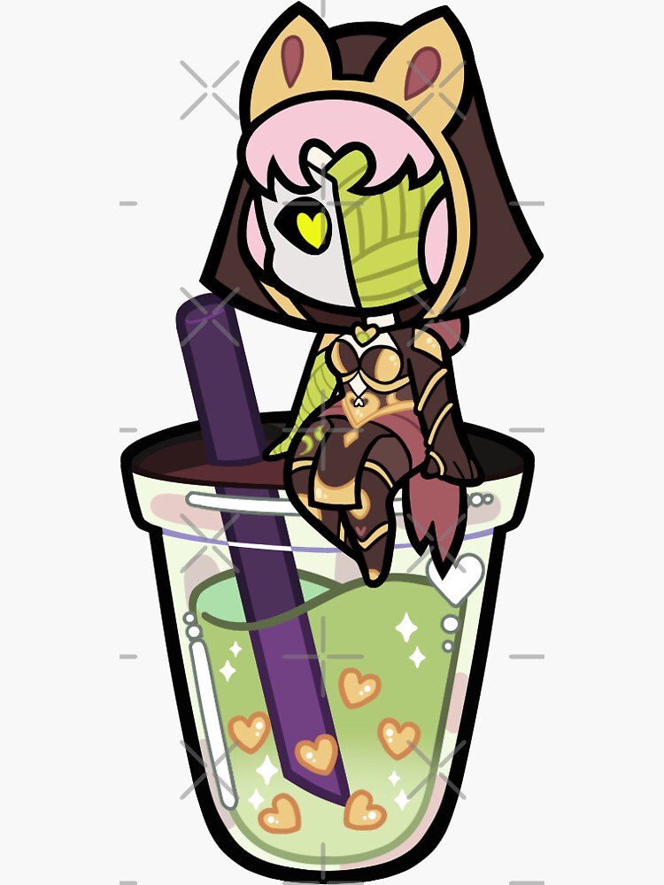 "Genshin Impact Aurelia Boba" Sticker for Sale by viotonix Redbubble