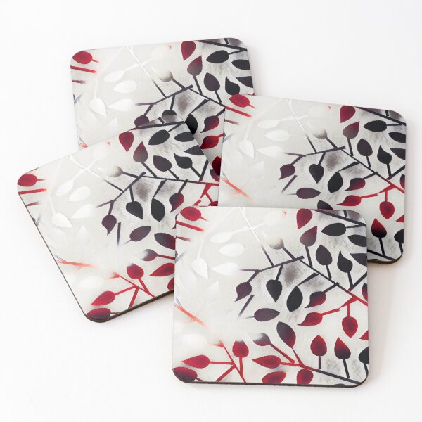 Item preview, Elegant Silver and Ruby Floral Pattern designed and sold by DonneeCreations.
