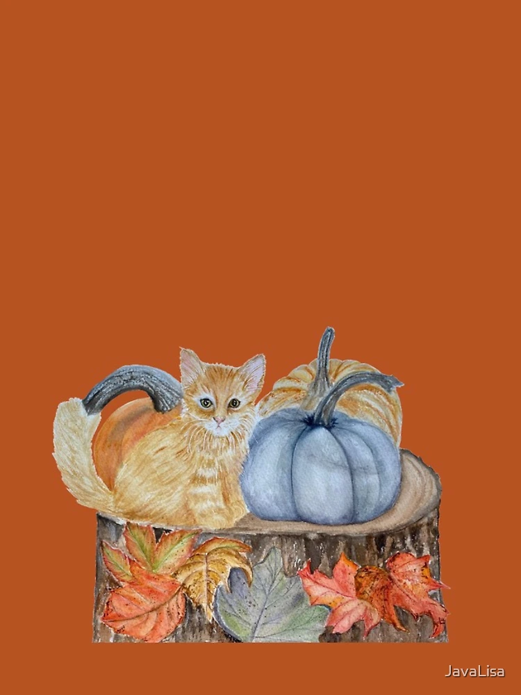 Thumbnail 4 of 4, iPhone Case, Kitty and pumpkins designed and sold by JavaLisa.