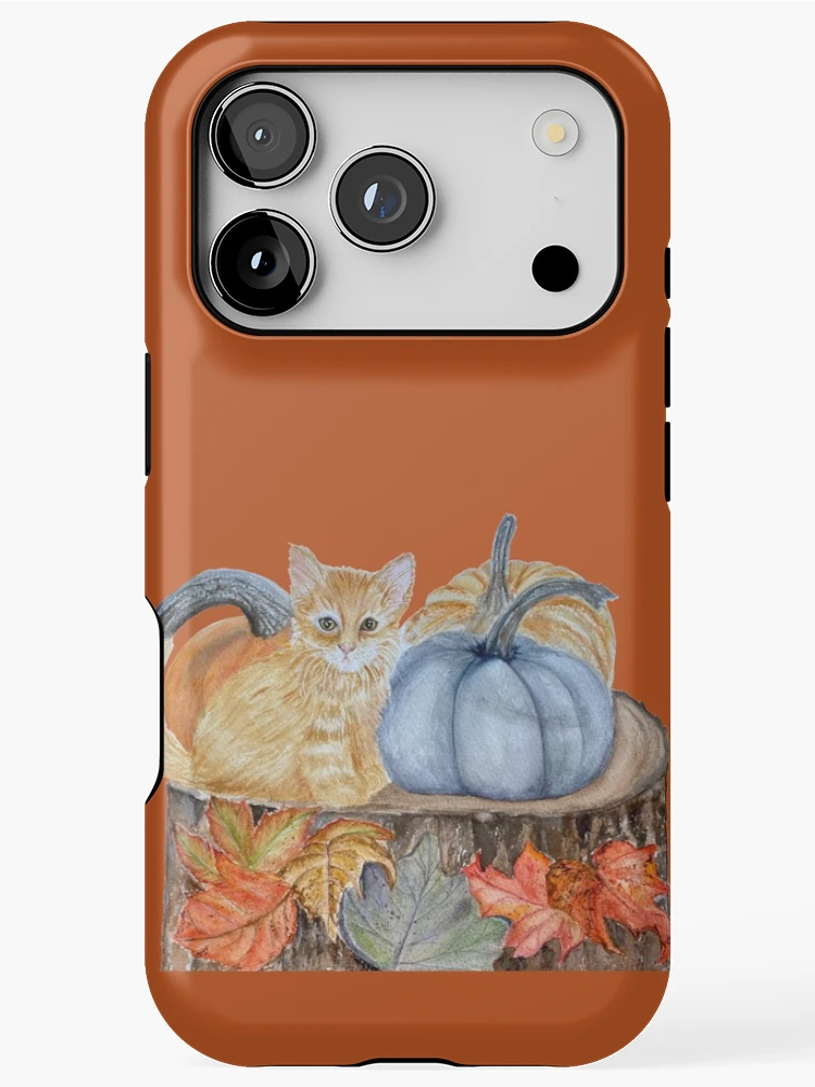 Thumbnail 1 of 4, iPhone Case, Kitty and pumpkins designed and sold by JavaLisa.