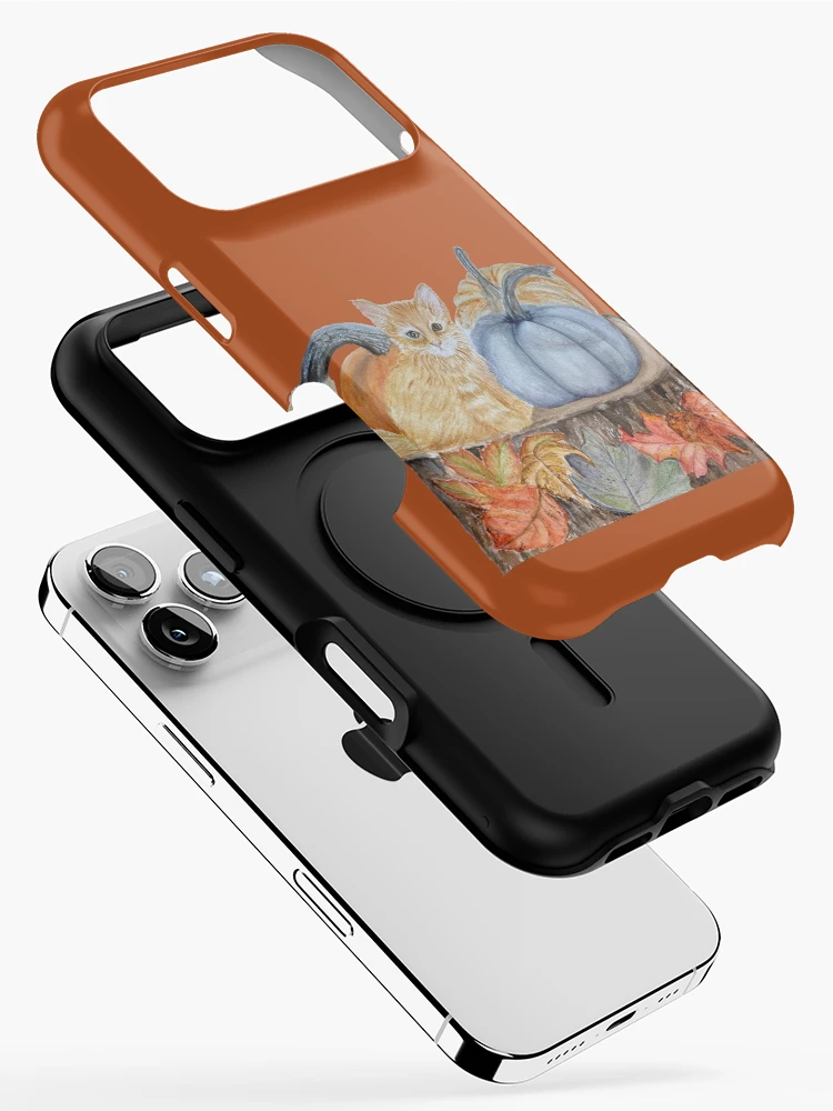 Thumbnail 2 of 4, iPhone Case, Kitty and pumpkins designed and sold by JavaLisa.