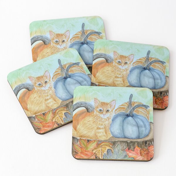Item preview, Kitty and pumpkins designed and sold by JavaLisa.
