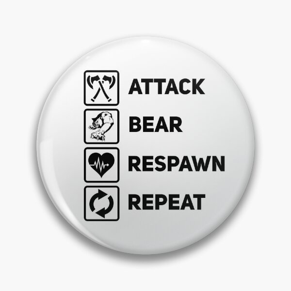 Item preview, Attack, Bear, Respawn, Repeat designed and sold by Punkoala-Merch.