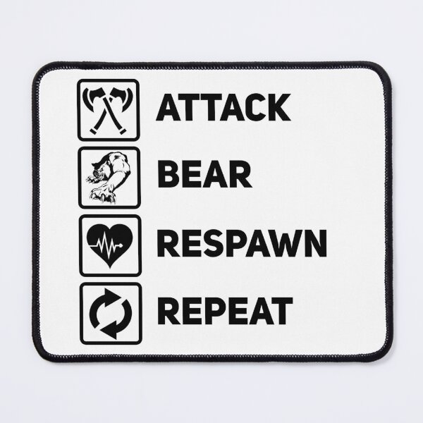 Item preview, Attack, Bear, Respawn, Repeat designed and sold by Punkoala-Merch.