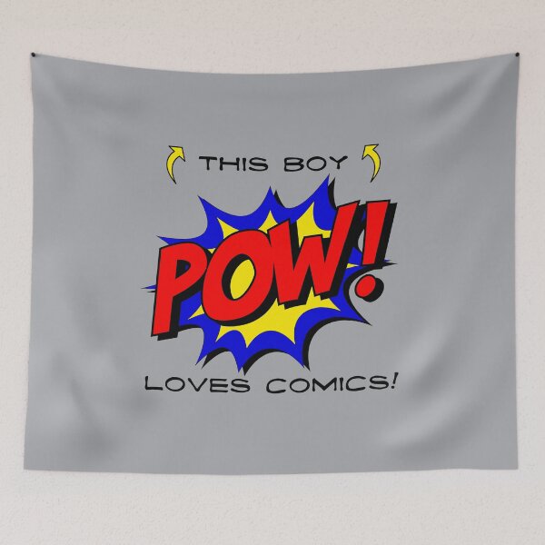 Item preview, This Boy Loves Comics! (on Grey) designed and sold by epinkb.