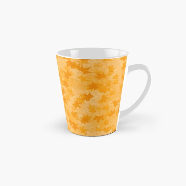 Autumn pattern with orange maple leaves. Tall Mug
