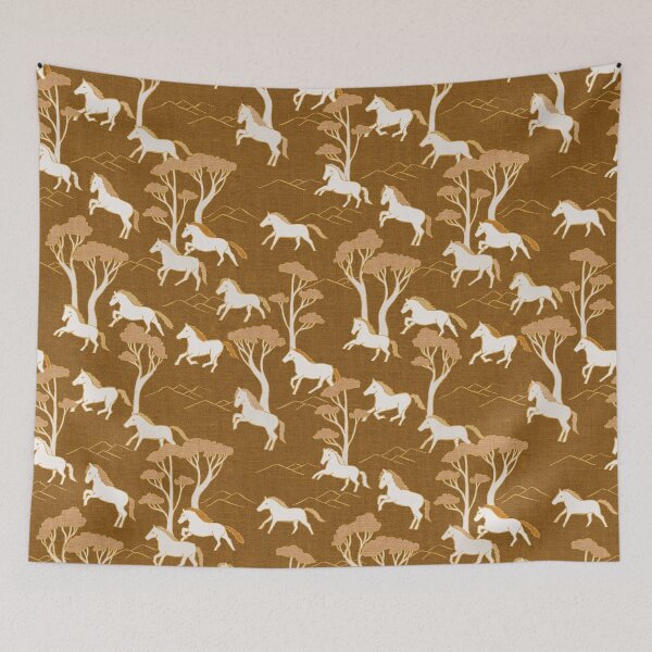 Item preview, Wild Horses Cedar Gold Brown Ponies designed and sold by Cecilia Mok.