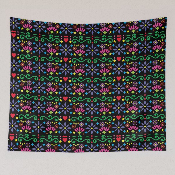 Item preview, Mexican Folk Art Print, Mexican floral Pattern designed and sold by GutsyShop.
