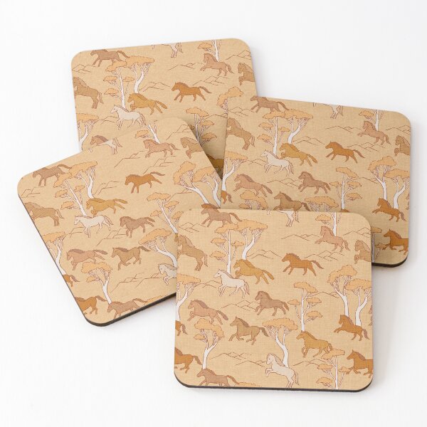 Item preview, Wild Horses Autumn Fall Brown Ponies designed and sold by Cecilia Mok.