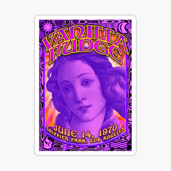 Psychedelic Poster - Vanilla Fudge / Griffith Park, LA / June, 14 1970 Sticker