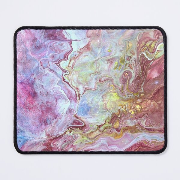 Item preview, Delightful Red, Pink, Yellow, Blue Abstract Acrylic Pour Art designed and sold by snowpinecone.