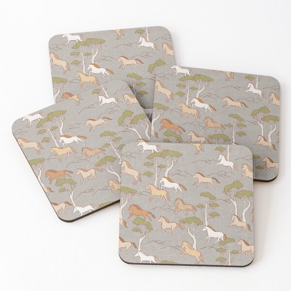Item preview, Wild Horses Grey Country Brown Ponies designed and sold by Cecilia Mok.