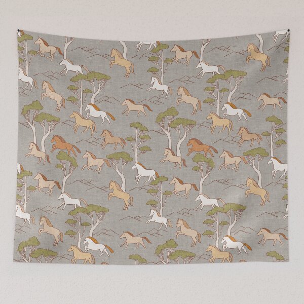 Item preview, Wild Horses Grey Country Brown Ponies designed and sold by Cecilia Mok.