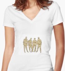 Crumpled Women's Fitted V-Neck T-Shirt