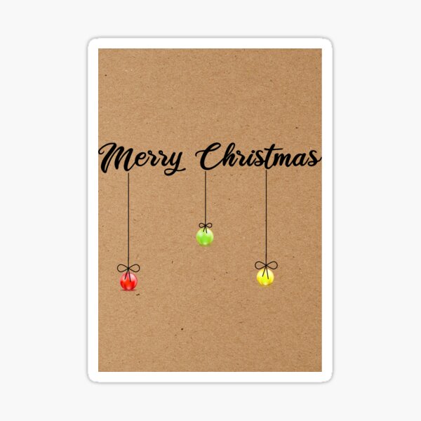 Christmas cards with gems, Modern Kraft Merry Christmas cards,Holly and berries Sticker