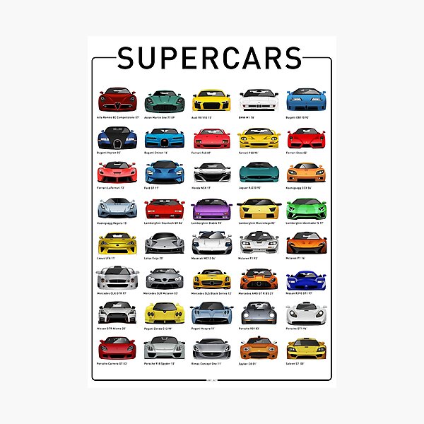 Item preview, Super Cars (W) designed and sold by Alt_ Illustrations.