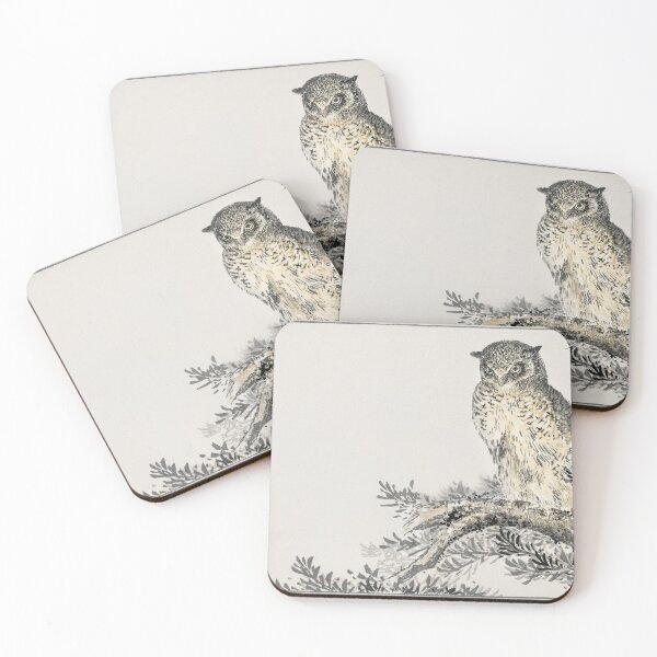 Item preview, Owl in Fir Tree by Numata Kashu - Japanese Vintage Artwork designed and sold by Purrfecta.