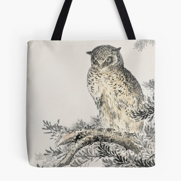Item preview, Owl in Fir Tree by Numata Kashu - Japanese Vintage Artwork designed and sold by Purrfecta.