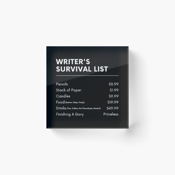 Item preview, Writer's Survival List designed and sold by TheKnightWriter.
