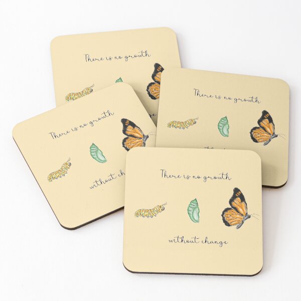 Item preview, Metamorphosis | There is no growth without change | Caterpillar, Chrysalis and Butterfly designed and sold by Lizzamour.