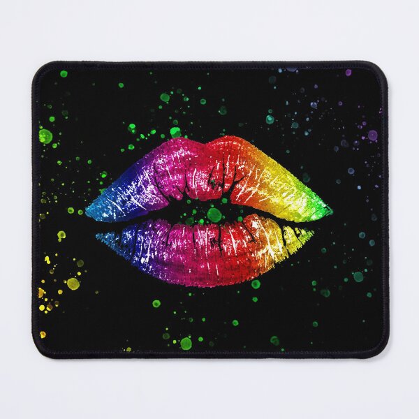 Item preview, Female lips rainbow with rainbow paint splatter designed and sold by Handstand365.