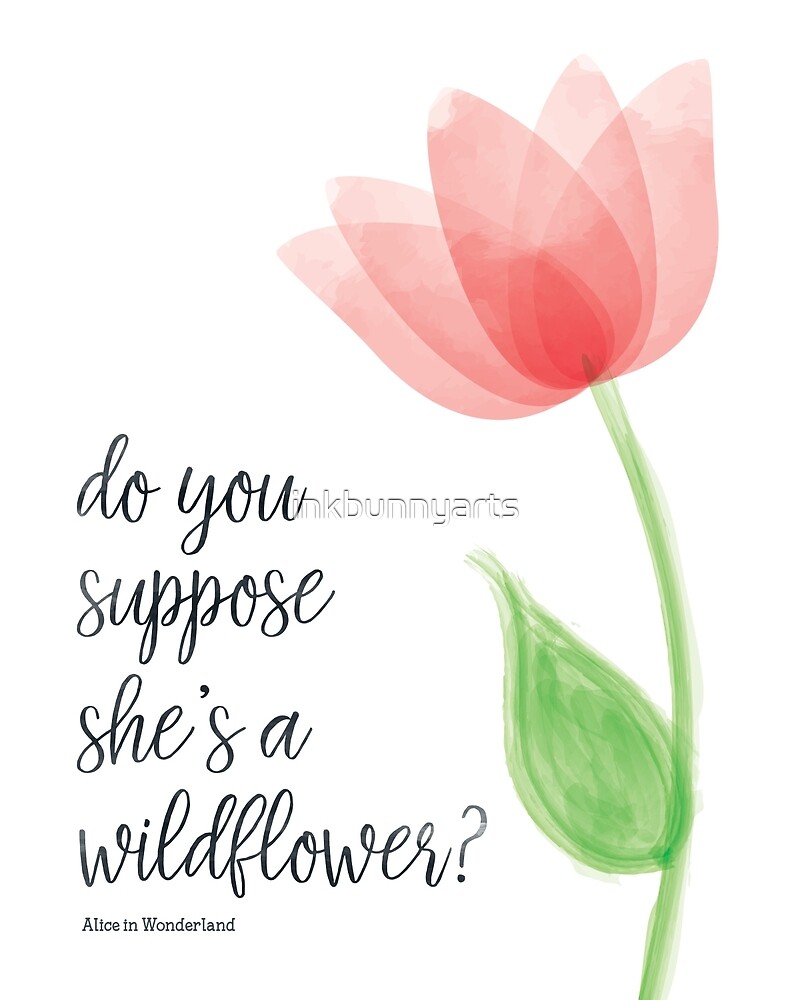 minimalist quote poster Alice in Wonderland Quote Do You Suppose She's