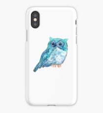 Sweet watercolor owl. Funny blue bird. iPhone Case/Skin