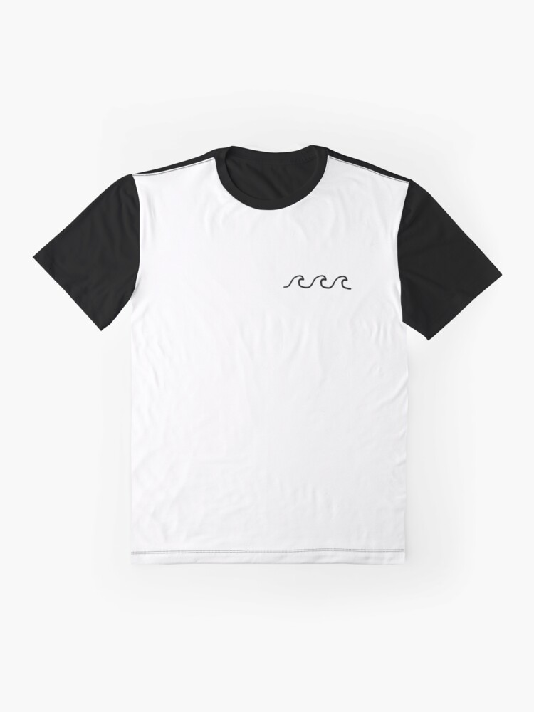 Aperçu 4 sur 5. T-shirt graphique avec l'œuvre Vagues créée et vendue par Lil-Salt.