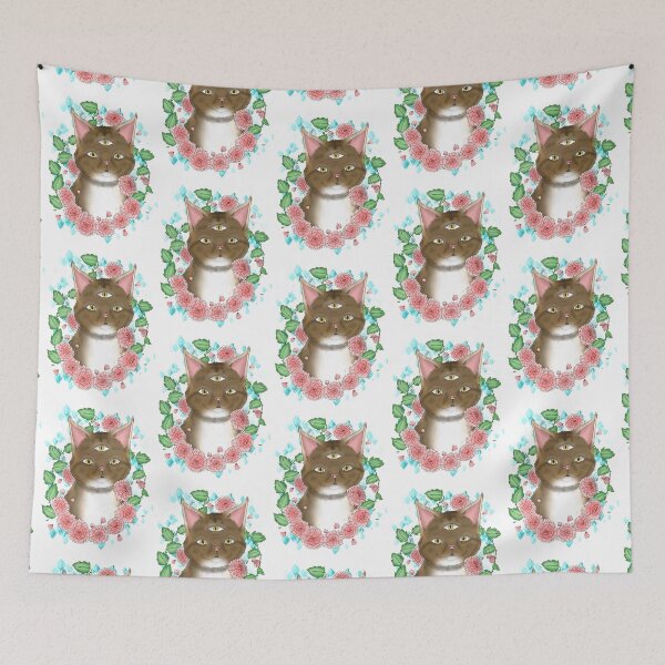 Item preview, Mainecoon and Peonies designed and sold by BeanMomDoodles.