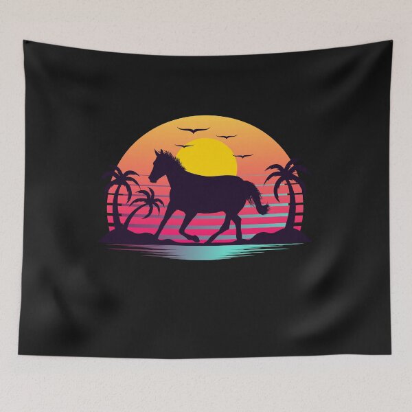 Item preview, Sunset Horse Beach Palm Trees designed and sold by FastTrackPhotog.