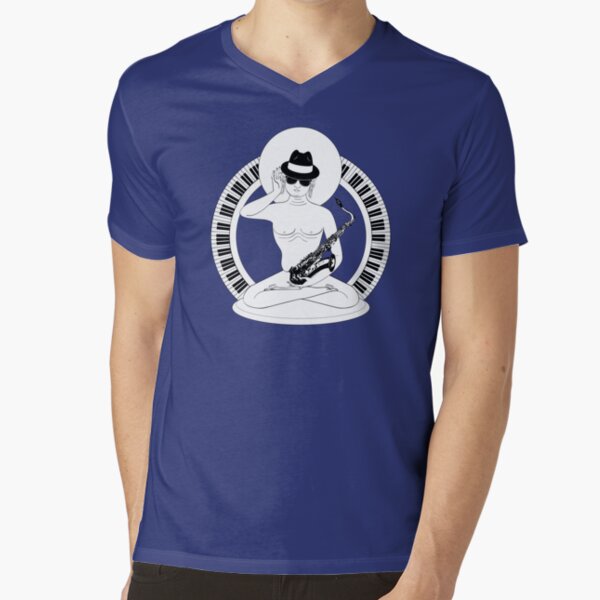 Sit five… the jazz Buddha V-Neck T-Shirt