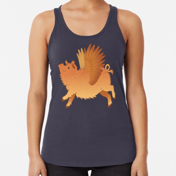 Kunekune Flying Pig Racerback Tank Top