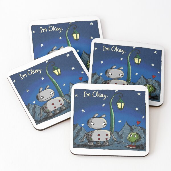 Item preview, I'm Okay - Zap Day Robots and Aliens - Friendship Message  designed and sold by Blaise Kolodychuk.
