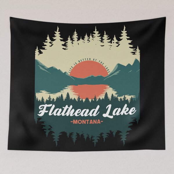 Item preview, Retro Flathead Lake Montana designed and sold by Friday NightCo.