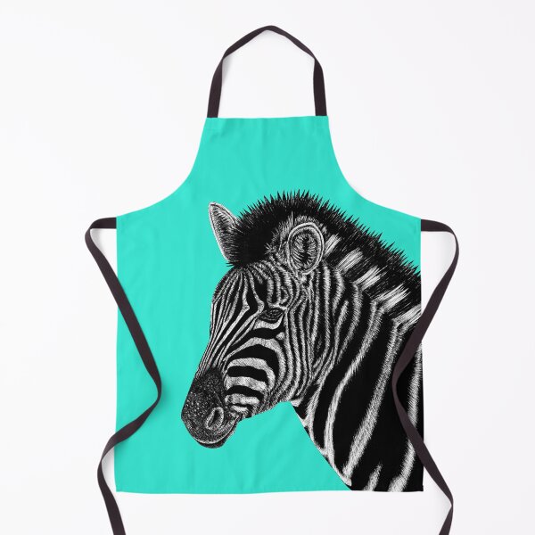 Item preview, Champans zebra - ink illustration - turquoise designed and sold by LorenDowding.