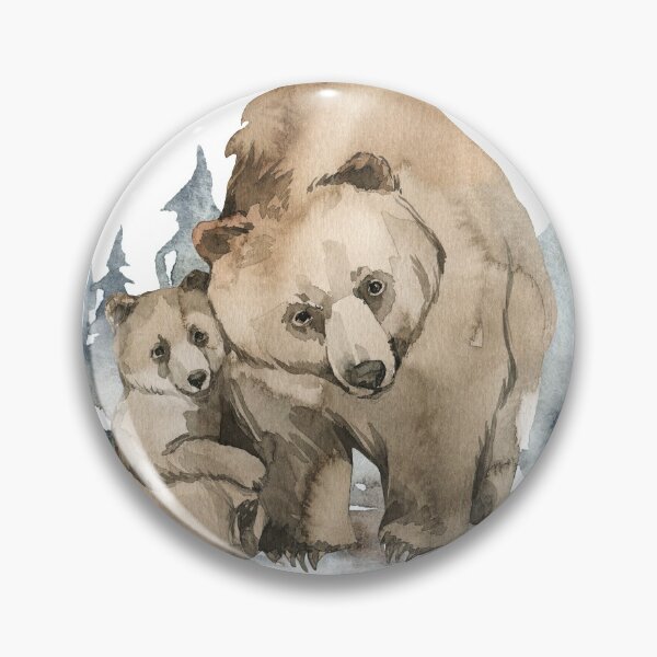 Item preview, Grizzly Bear with her Cute Cub - Circle of Compassion designed and sold by TheCurators.